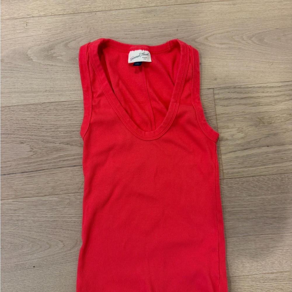 Universal Thread Dark Pink (Almost Red) Ribbed Tank Top